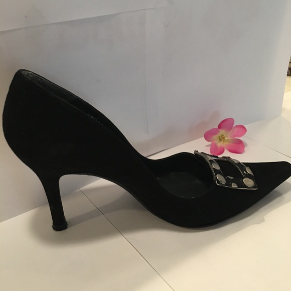 Stuart Weitzman Designer Leather Suede Heels - Picture 2 of 11